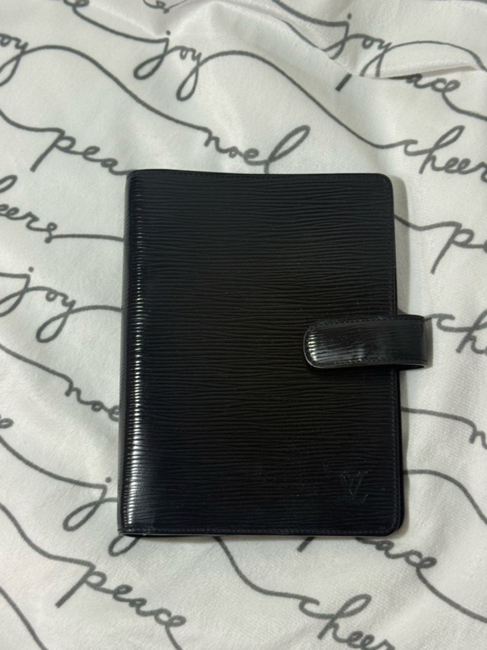 Louis Vuitton Black Epi Leather Agenda Cover